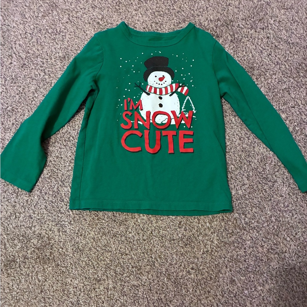 Green Snowman Kids 4T Shirt